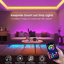 Keepsmile - 100ft Bluetooth LED Strip Lights with Music Sync & App Control