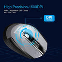Leadsail - Wireless Mouse for Laptop, 2.4G Slim Design, Less Noise, 6 Buttons