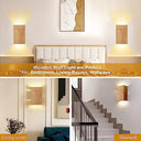 Aanyhoh - Vintage Industrial Wood Wall Lamp, E27, Warm White 3000K, Durable Design