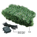 Tqs - 10Ft Pre-lit Christmas Garland with 50 LED Lights, Battery Operated, Waterproof