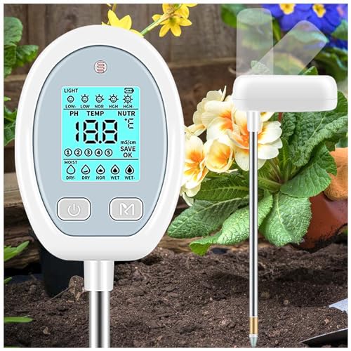 GardenPro - 5-in-1 Soil Moisture Meter With Temperature, pH, Nutrients & Sunlight
