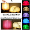 Mobxpar - Wooden Folding Book Lamp, USB Rechargeable, 360° Foldable, LED Mood Lighting