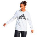 Men's adidas long sleeve gym t-shirt with letter print and crew neck