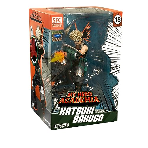 Officially licensed Bakugo Katsuki figure from My Hero Academia by ABYSTYLE Studio, perfect for fans. Expertly crafted for home or office display.