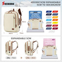 SUCIKORIO - Expandable Waterproof Backpack for Air Travel, Fits Under Seat, 15.6" Laptop Compatible