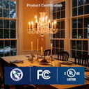 Flsnt - Dimmable Amber LED B11 E12 Bulbs, 40W Equivalent, 2200K Warm White, 6 Pack