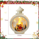Cradmpat - Vintage LED Christmas Candle Lantern with Santa Claus Design, Fireless Indoor/Outdoor Decor