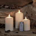 Lights4fun - Set of 3 Waterproof Flameless LED Pillar Candles with Remote Control