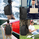 Kono - Lightweight Laptop Backpack with USB Charging Port, Durable Polyester Rucksack for Travel and Work