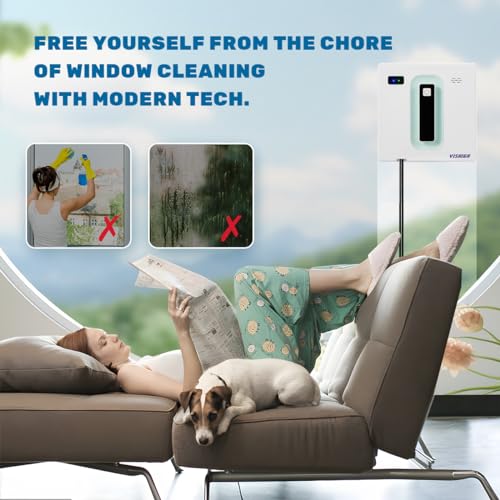 CleanTech - Ultra-Thin Window Cleaner Robot with Remote & App Control