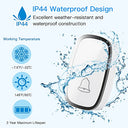 Charlemain - Wireless Doorbell with 300m Range, 36 Tones & 2 Transmitters