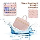 Lovevook - Waterproof Hanging Toiletry Bag for Women, Large Cosmetic Organizer, Hook Design, B-light Pink