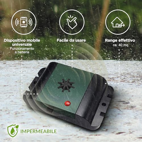 Isotronic - Ultrasonic Bird Repellent | Battery-Powered Deterrent for Balconies, Windows, and Trees | Pack of 2