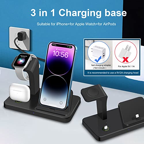 Apple - 3 In 1 Fast Charge Dock Charging Station For Apple Devices