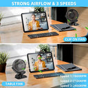 Benpen - Portable Clip Table Fan with 2200 mAh Battery, Lightweight Design