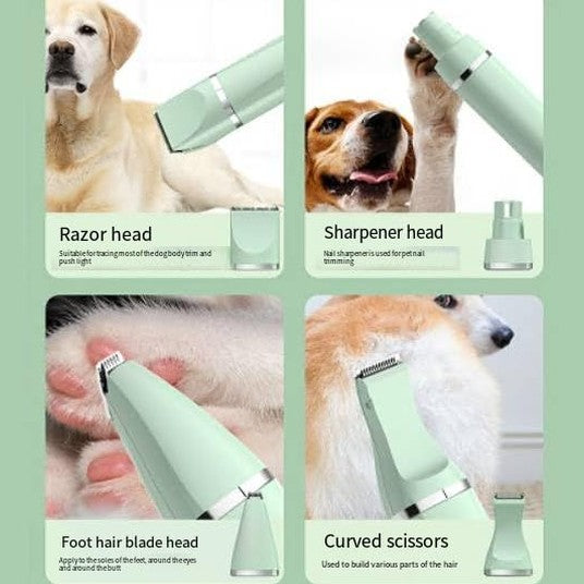 PetGroom - 4 In 1 Rechargeable Dog Clipper Set With Nail Grinder, Low Noise