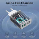 Sccvee - 40W 4-Port USB C Charger, Fast Charging PD+QC, Multiport Wall Plug