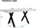 Generisch Modern Minimalist Dining Table White & Black Marble
