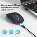 Cimetech - Dual Mode Rechargeable Wireless Mouse with LED Lights - Black