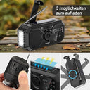 HuiJuKeJi - Crank Solar Radio with LED Torch, USB Rechargeable, Emergency SOS