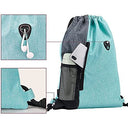 LIVACASA - Water-Repellent Gym Sack with Mesh Pocket & Earphones Hole