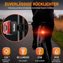 Deilin - 2400 Lumens Front & Back Bike Lights Set, 5 Modes, IPX5 Waterproof