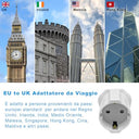 Towkom - UK to EU Travel Adapter, 2-Piece Set, Child Safety, Type G Compatible