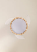 CREATE Wind Clear Ceiling Fan with White Light and Wicker Knot