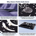 Lparkin - Glow in the Dark Padded Book Cover with Button & Extra Pocket, 11"x9"