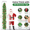 Choign - 2.7m Christmas Garland with 50 LED Lights, Battery Powered, Indoor Decor
