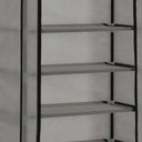 NQJIBUE Grey Fabric Shoe Cabinet with Cover