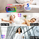 Wowlela - RGB Digital Alarm Clock with Double Alarm, Dimmable LED Display