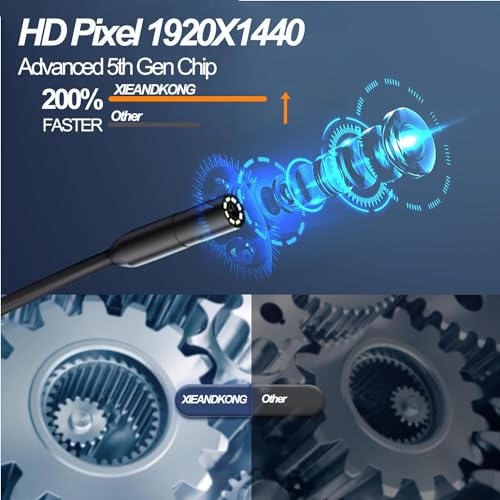 Endoscope - 1920P HD Endoscope Camera With 8 LED Lights, IP67, 32.8 ft
