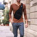 Verdant Touch - Men's Sling Bag, Oxford Cloth, Ideal for Hiking & Cycling