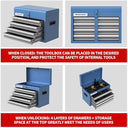 LARBANKE Portable 4-Drawer Metal Tool Box with Top Storage Tray - 4 drawer