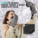 MCTi - Women's Waterproof Ski Mittens with Touch Screen, Insulated & Quilted