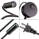 Wefoonlo - 3W Flexible Gooseneck LED Wall Light with Plug & Switch for Reading