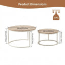 buybyroom Round Coffee Table Set, Light Oak, Modern Style