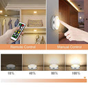Bawoo - Under Cabinet LED Puck Lights 6 Pack, Remote Control, Dimmable 4000K