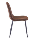 AINPECCA Suede Dining Chairs Set of 2 Brown Upholstered Seat