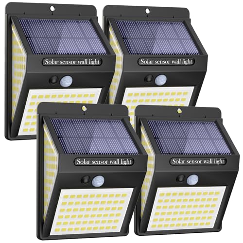 Litogo - 4 Pack 140LED Solar Security Lights With Motion Sensor, Waterproof