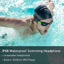 Lobkin - Bone Conduction Swimming Headphones, IP68 Waterproof, Bluetooth 5.3, 32GB MP3 Player