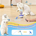 Petcronies - 4 in 1 Automatic Cat Toy with Fluttering Butterfly & Moving Feathers