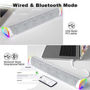 Soulion - Bluetooth Computer Speakers with 6 LED Modes, USB Powered Sound Bar