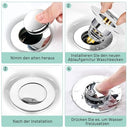 Homonic - Universal Sink Plug Replacement, Pure Copper, Double Seal, Fits 32-42 mm