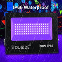 Ouside - 50W LED Black Light, IP66 Waterproof, UV-A 395-400nm, Wall Mount