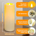 YIWER - Waterproof Flameless Candles, Battery Operated LED Pillars with Remote