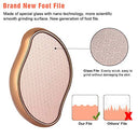 Bezox - Glass Foot File Callus Remover, Portable Crystal Pedicure Scrubber, Golden Finish