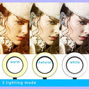 Jomihex - Overhead Tripod with Ring Light, Flexible Arm for Mobile Phones