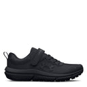 Under Armour boys' UA BPS Assert 10 AC running shoes with black color and synthetic overlays